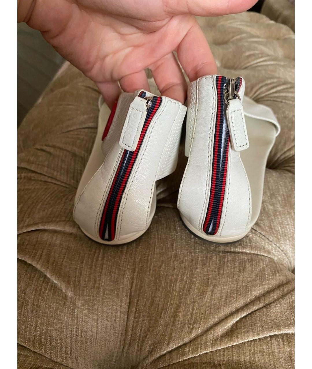 GUCCI Белые кожаные сандалии, фото 4