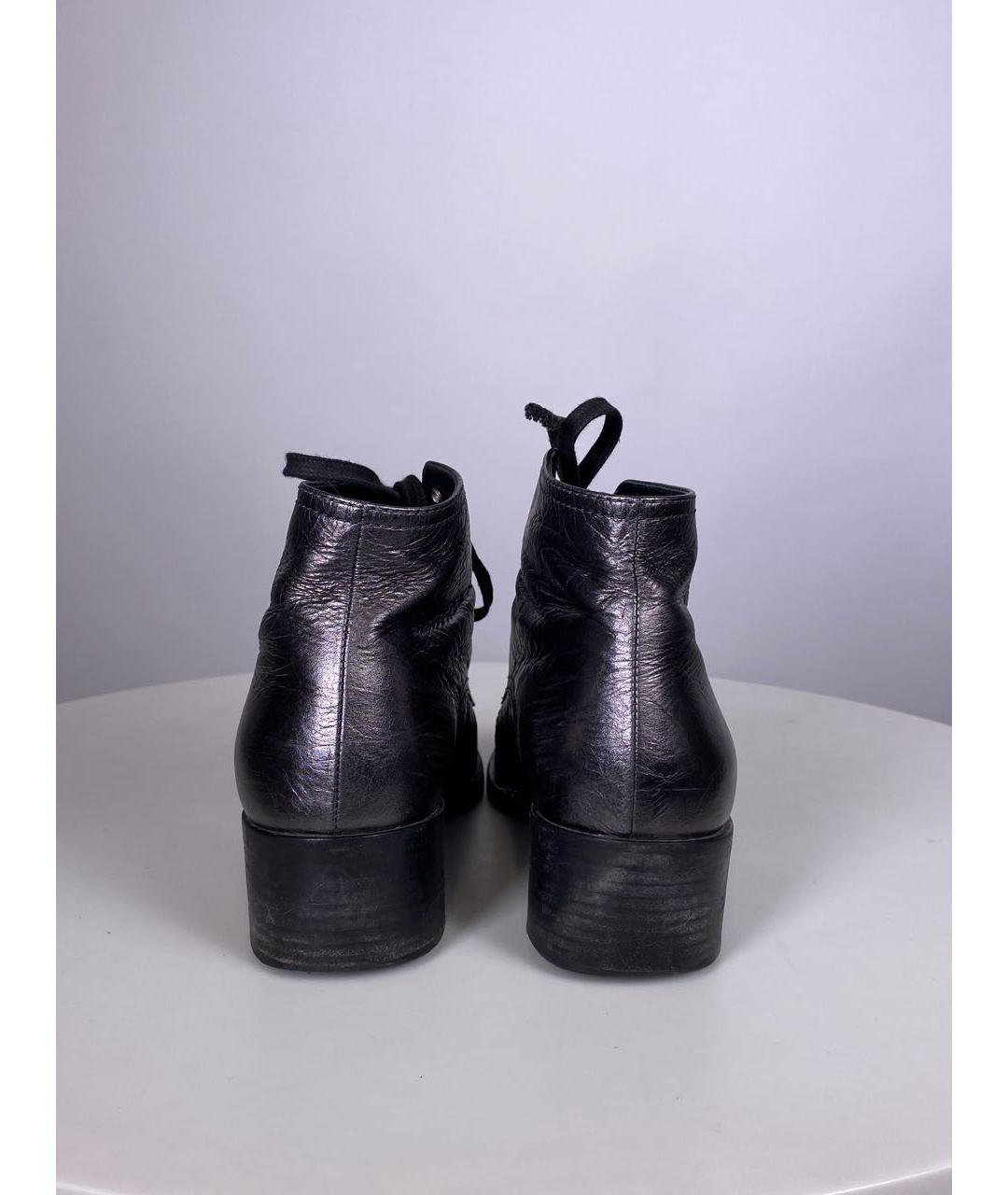 CHANEL PRE-OWNED Серебряные кожаные ботинки, фото 4