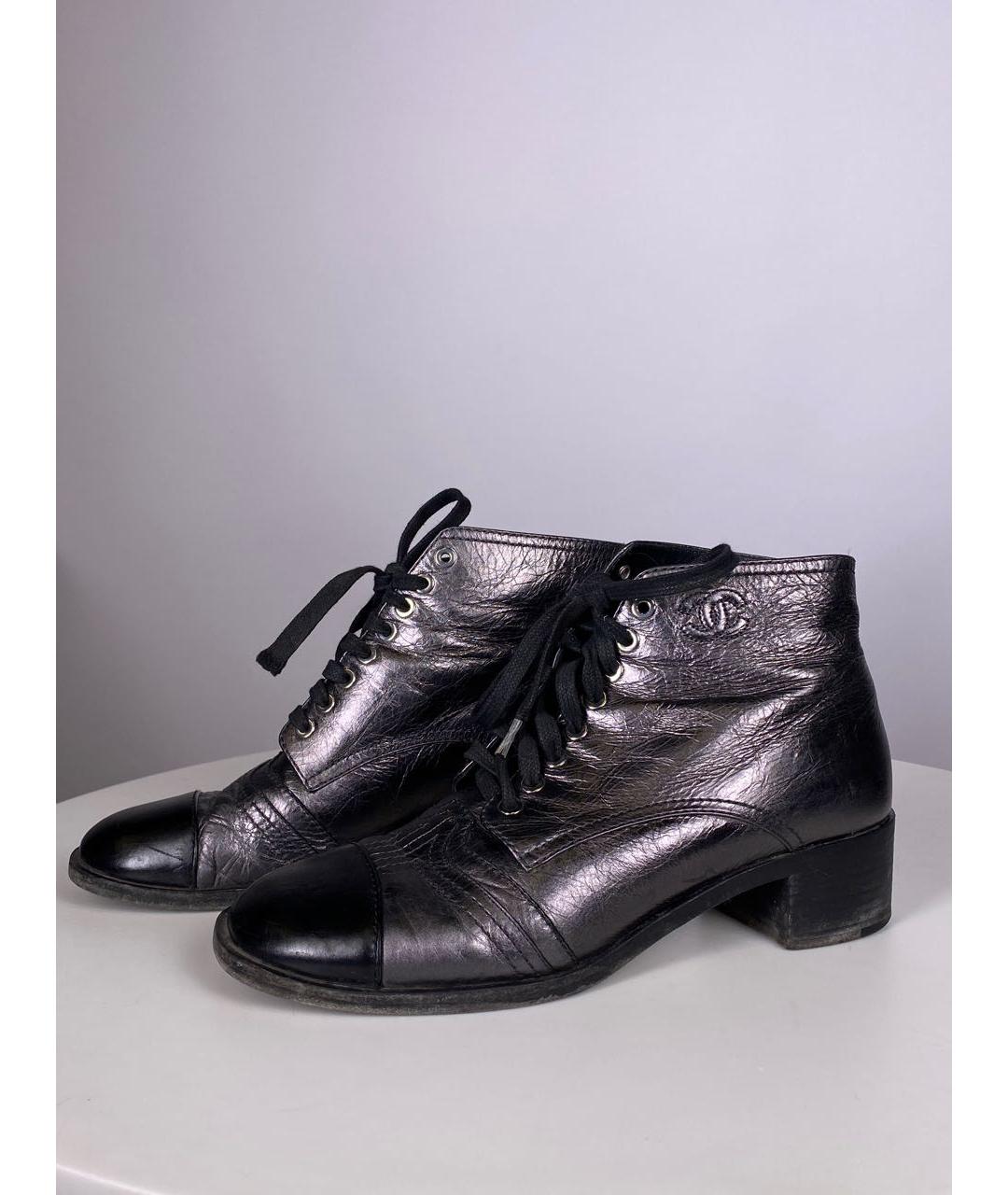 CHANEL PRE-OWNED Серебряные кожаные ботинки, фото 3