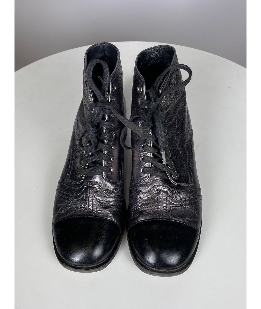 CHANEL PRE-OWNED Серебряные кожаные ботинки, фото 2