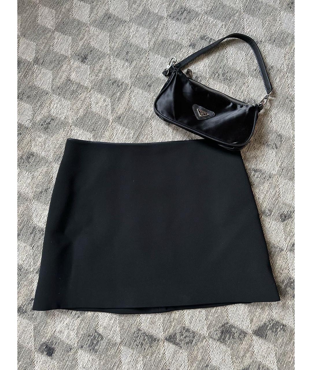 PRADA Черная полиамидовая юбка мини, фото 9