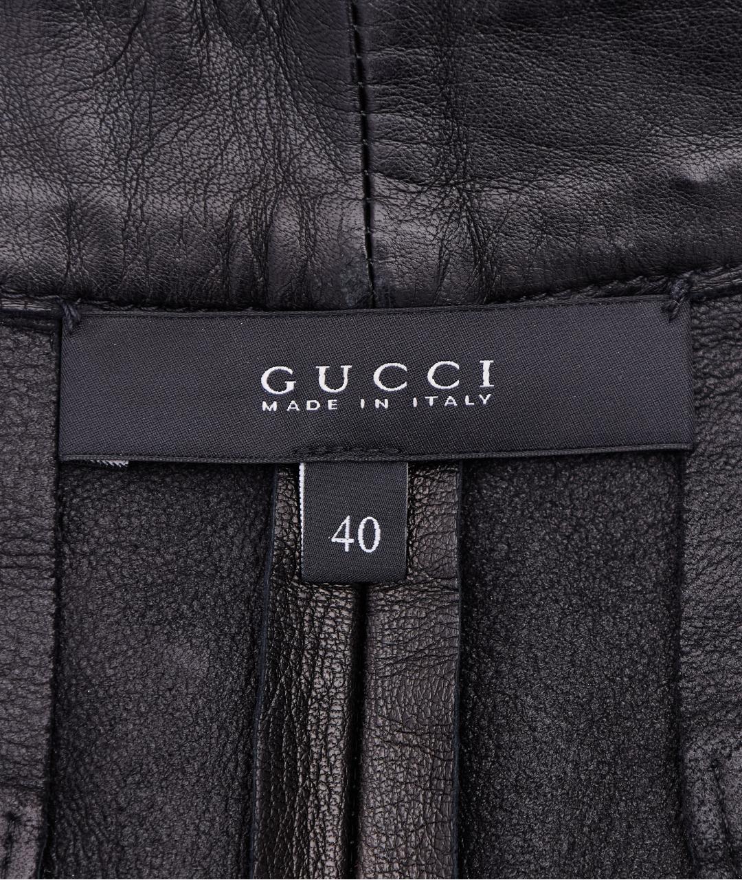 GUCCI Черные кожаные шорты, фото 5