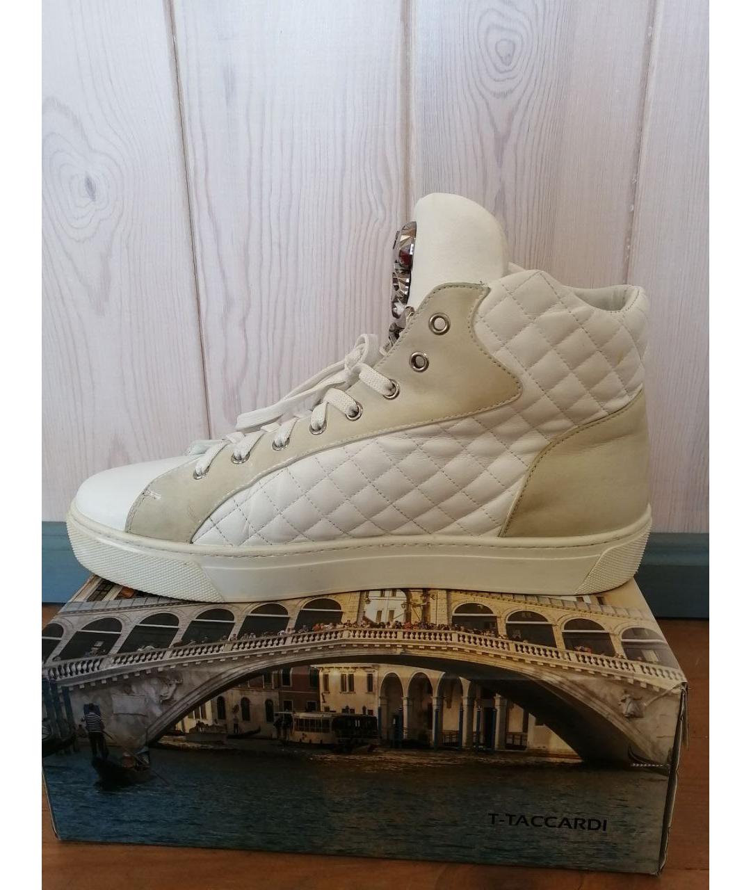 PHILIPP PLEIN Белые кожаные высокие кроссовки / кеды, фото 6