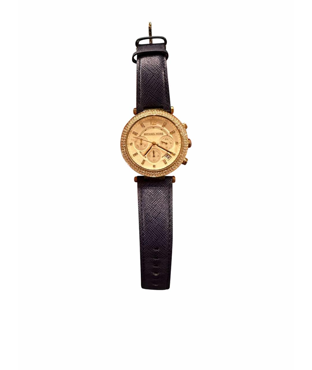 MICHAEL KORS Темно-синие кожаные часы, фото 1