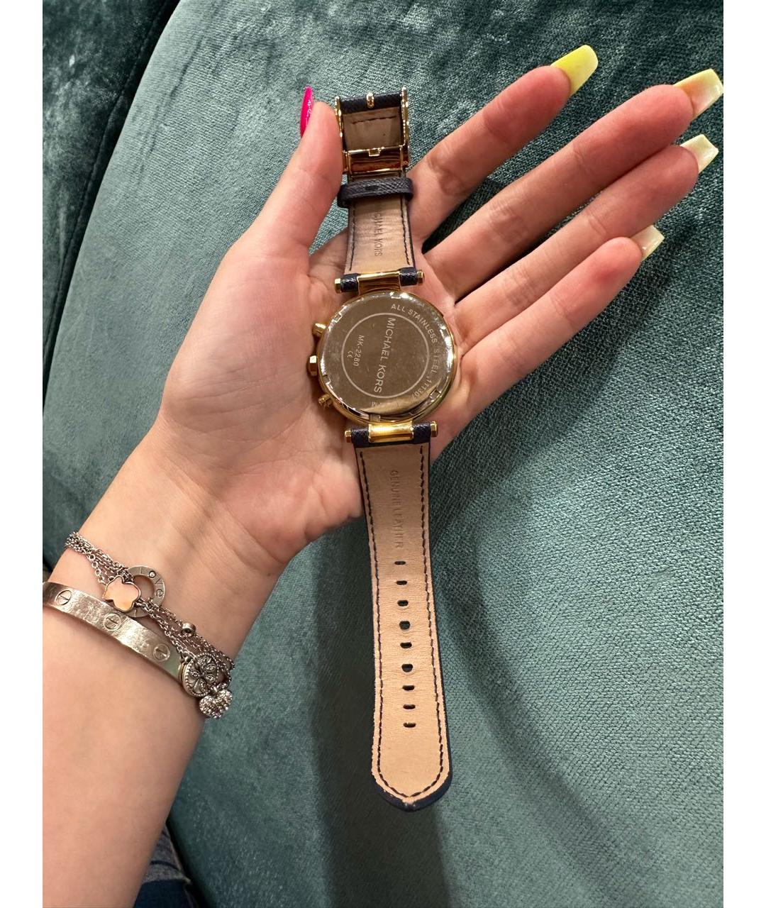 MICHAEL KORS Темно-синие кожаные часы, фото 2