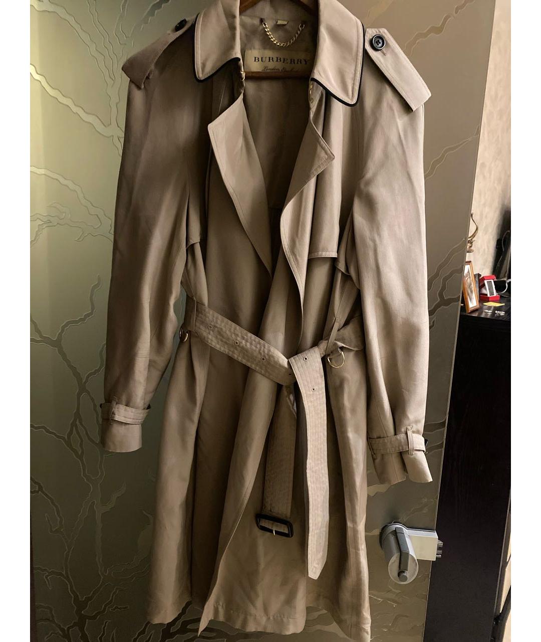BURBERRY Бежевый вискозный тренч/плащ, фото 6