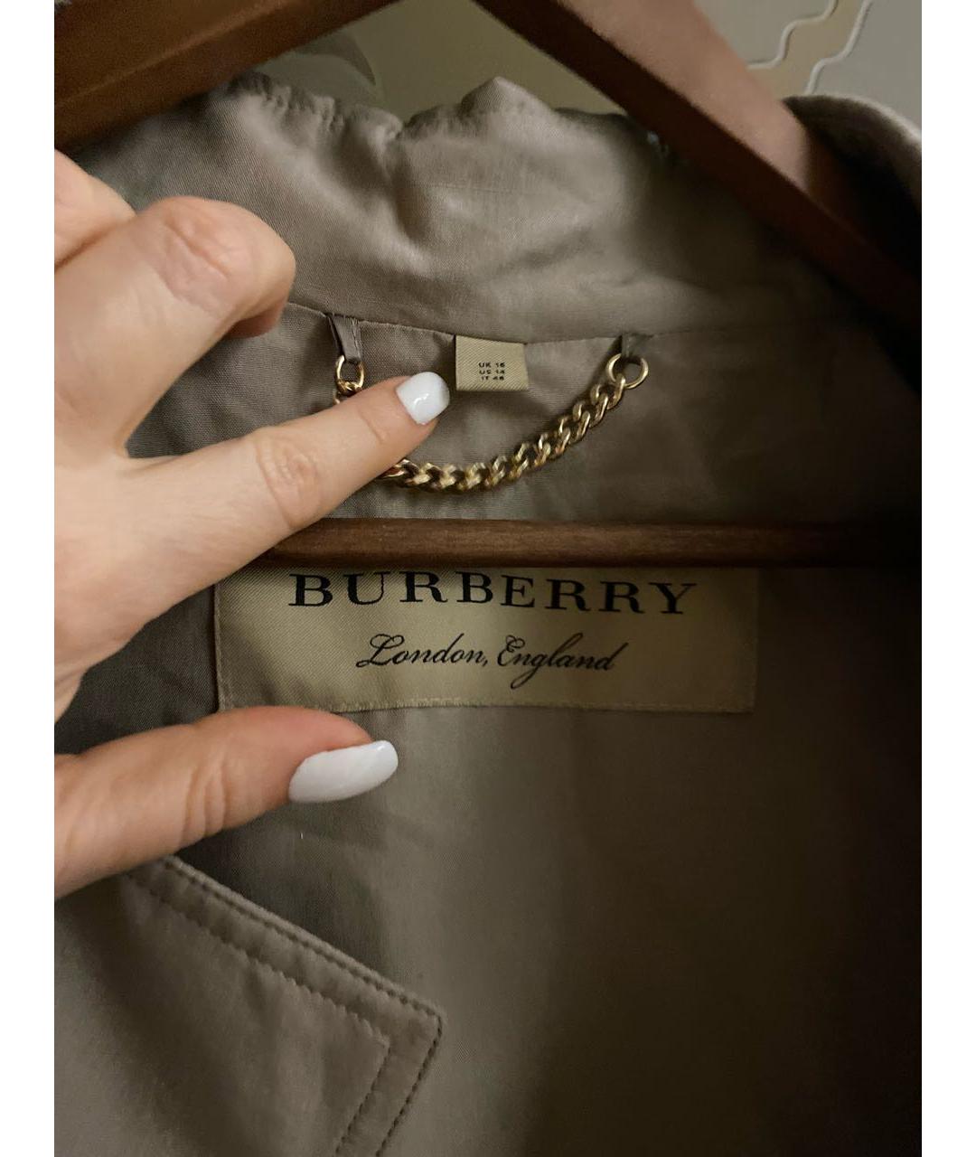 BURBERRY Бежевый вискозный тренч/плащ, фото 3