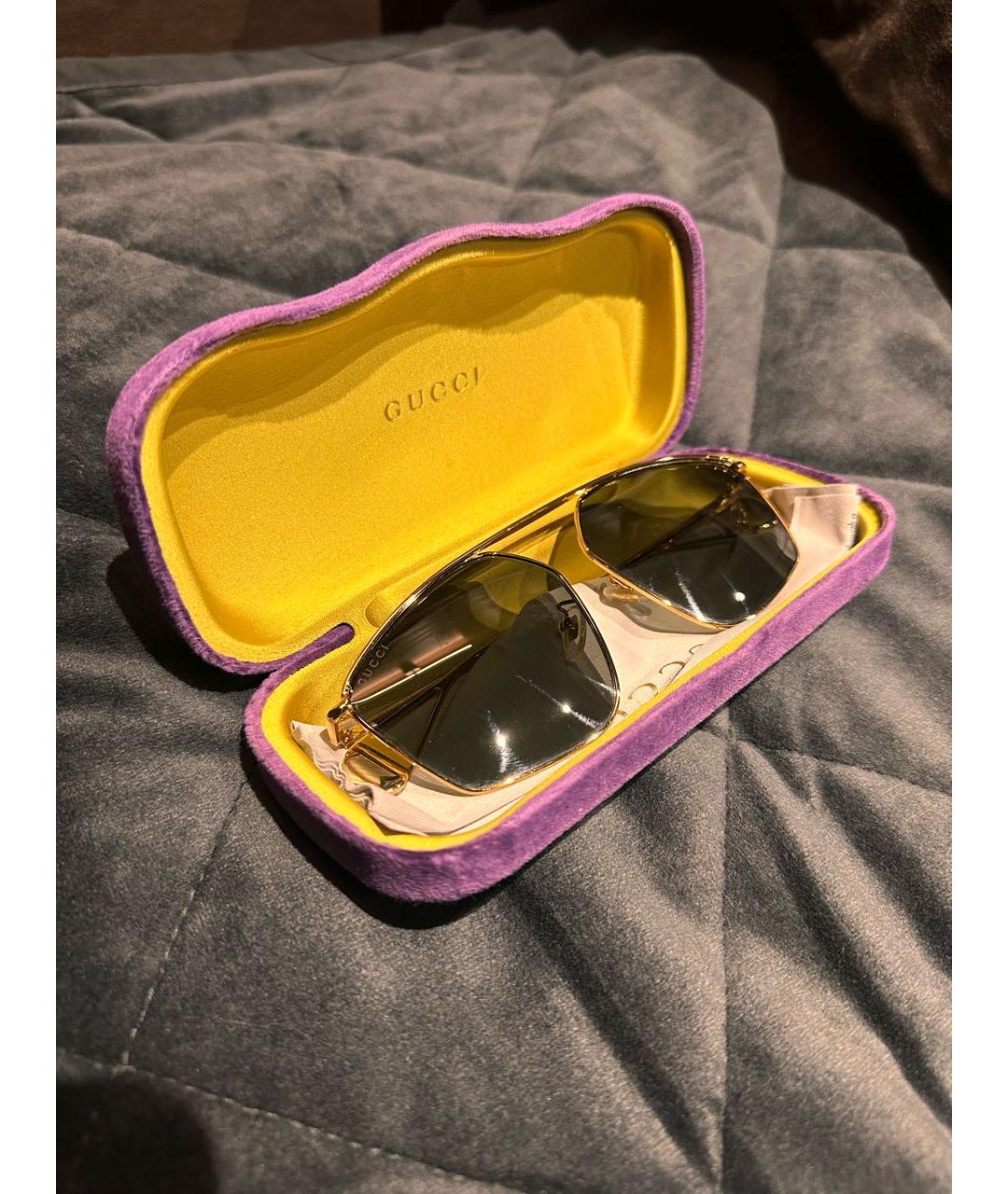 GUCCI Черные металлические солнцезащитные очки, фото 4