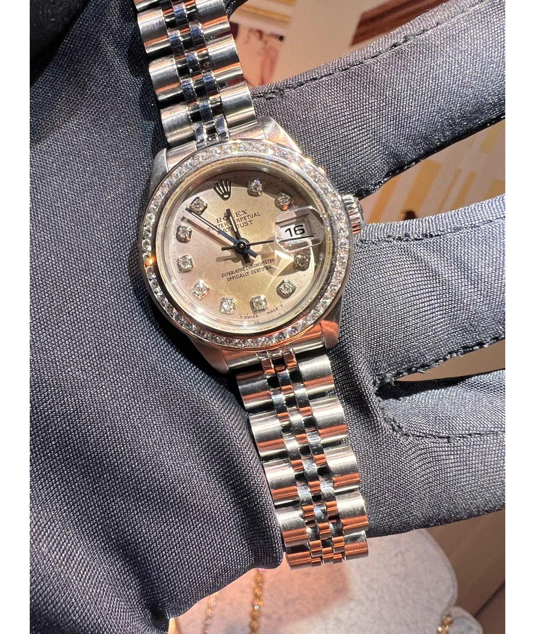 ROLEX Серебряные металлические часы, фото 8