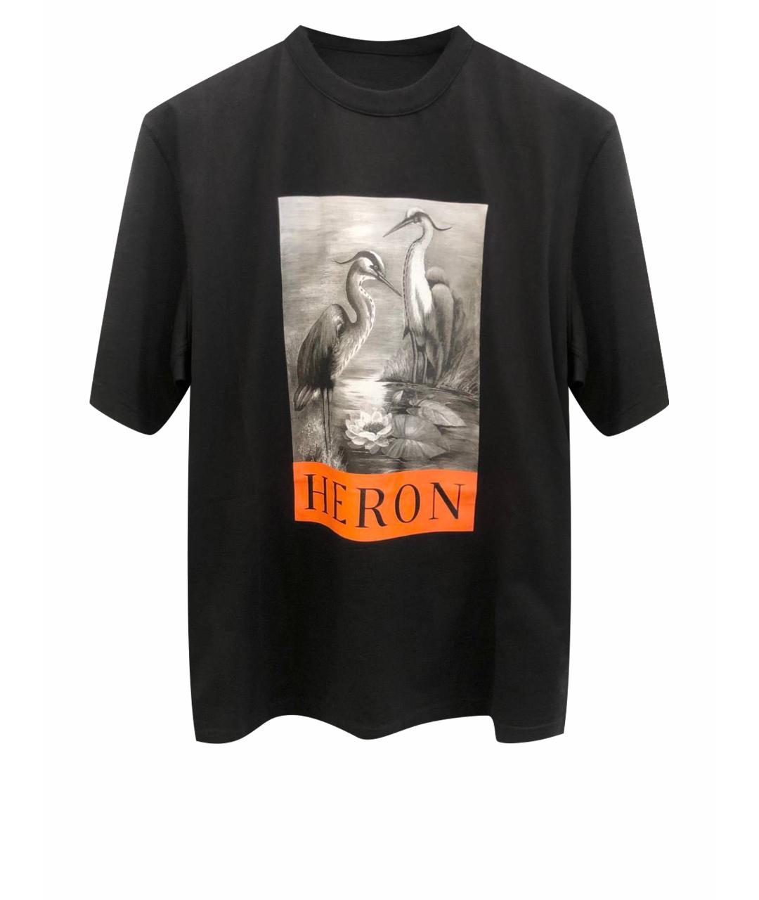 HERON PRESTON Черная хлопковая футболка, фото 1