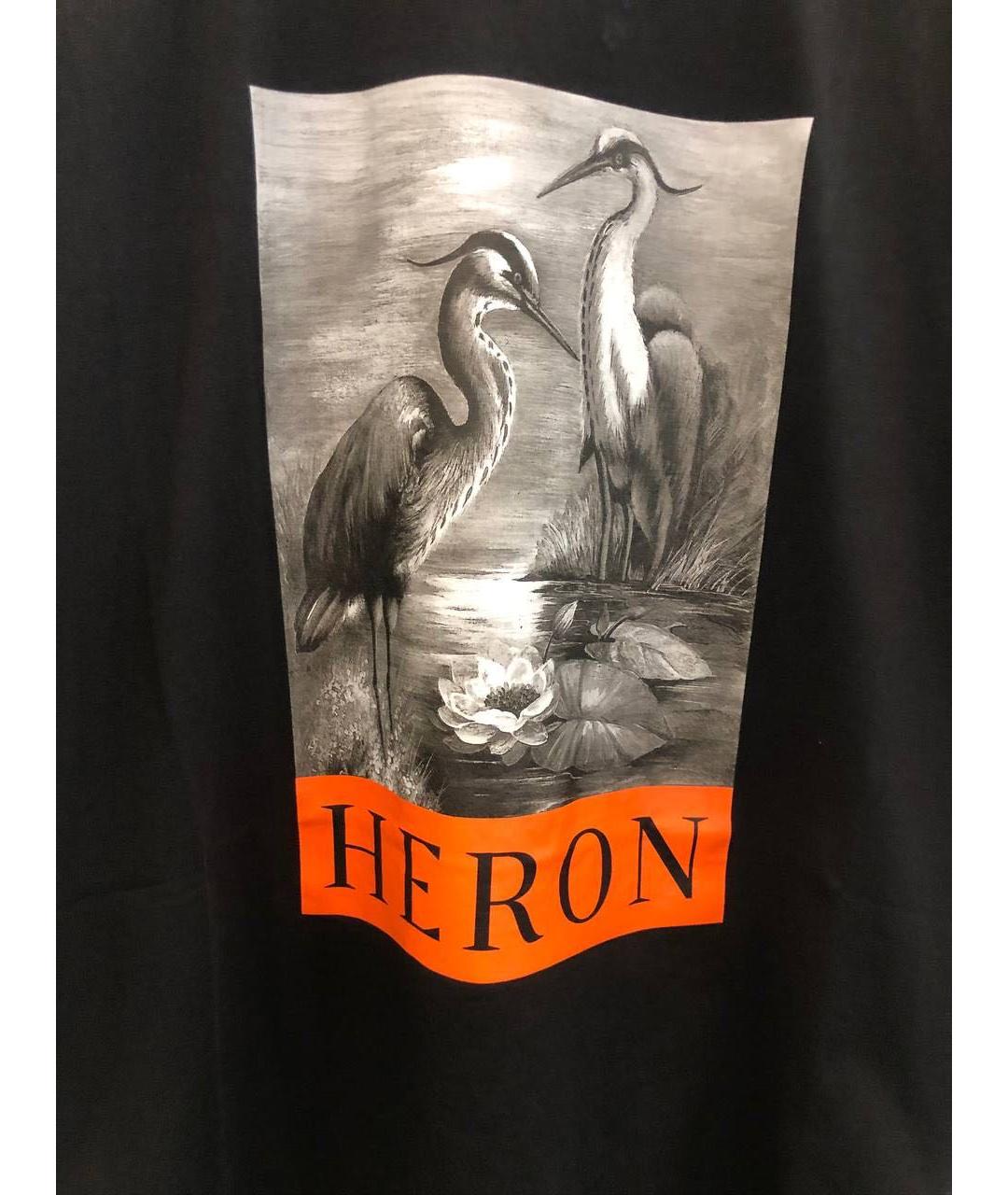 HERON PRESTON Черная хлопковая футболка, фото 7