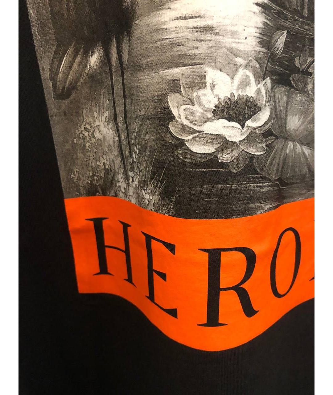 HERON PRESTON Черная хлопковая футболка, фото 4