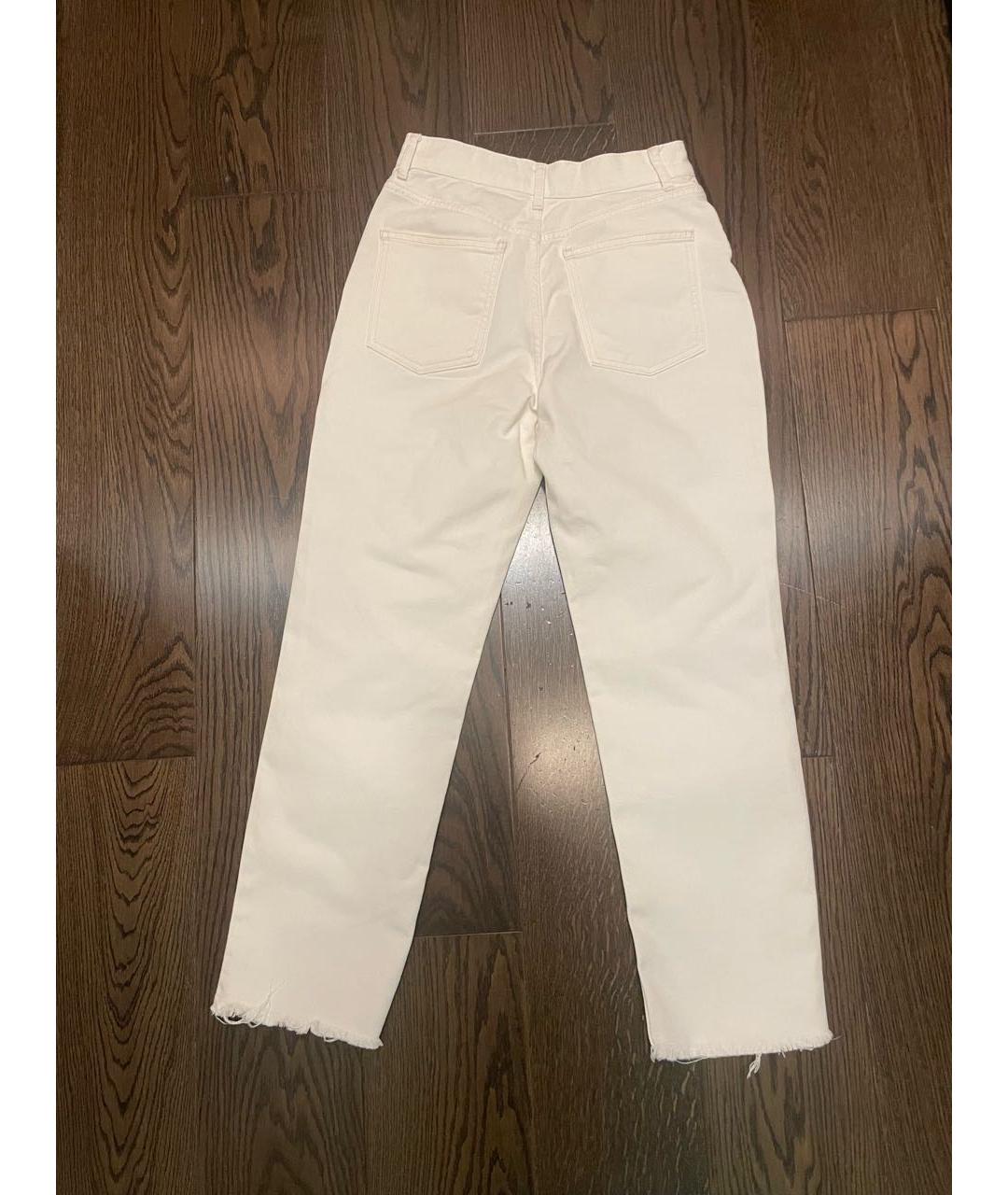 12 STOREEZ Белые хлопковые прямые джинсы, фото 2