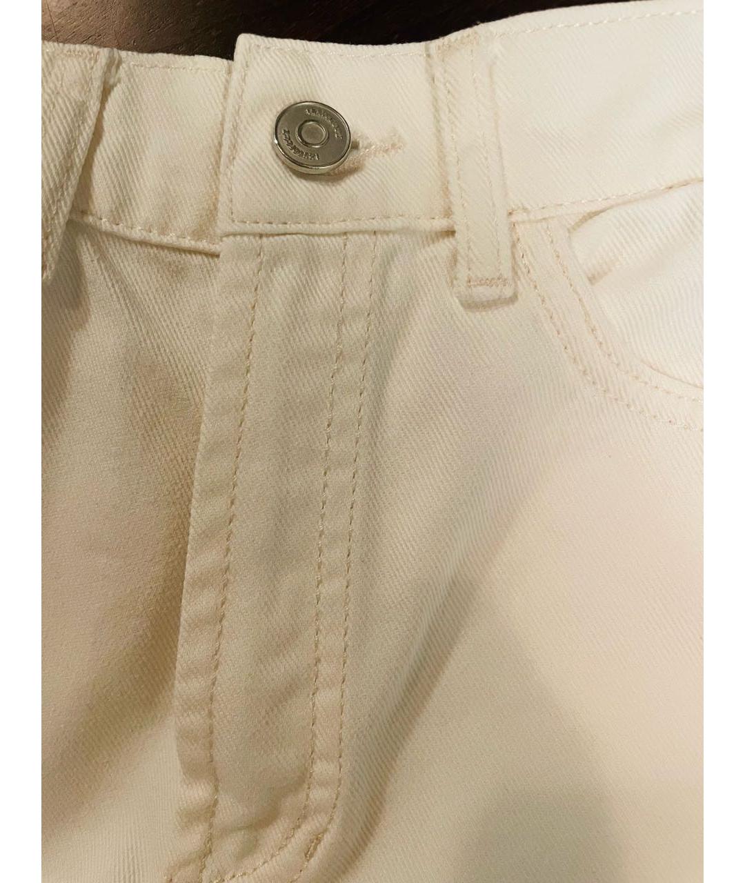 12 STOREEZ Белые хлопковые прямые джинсы, фото 4
