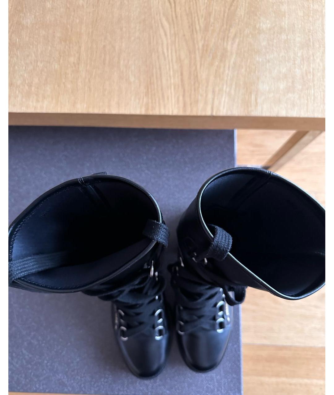 CHRISTIAN DIOR Черные кожаные ботинки, фото 3
