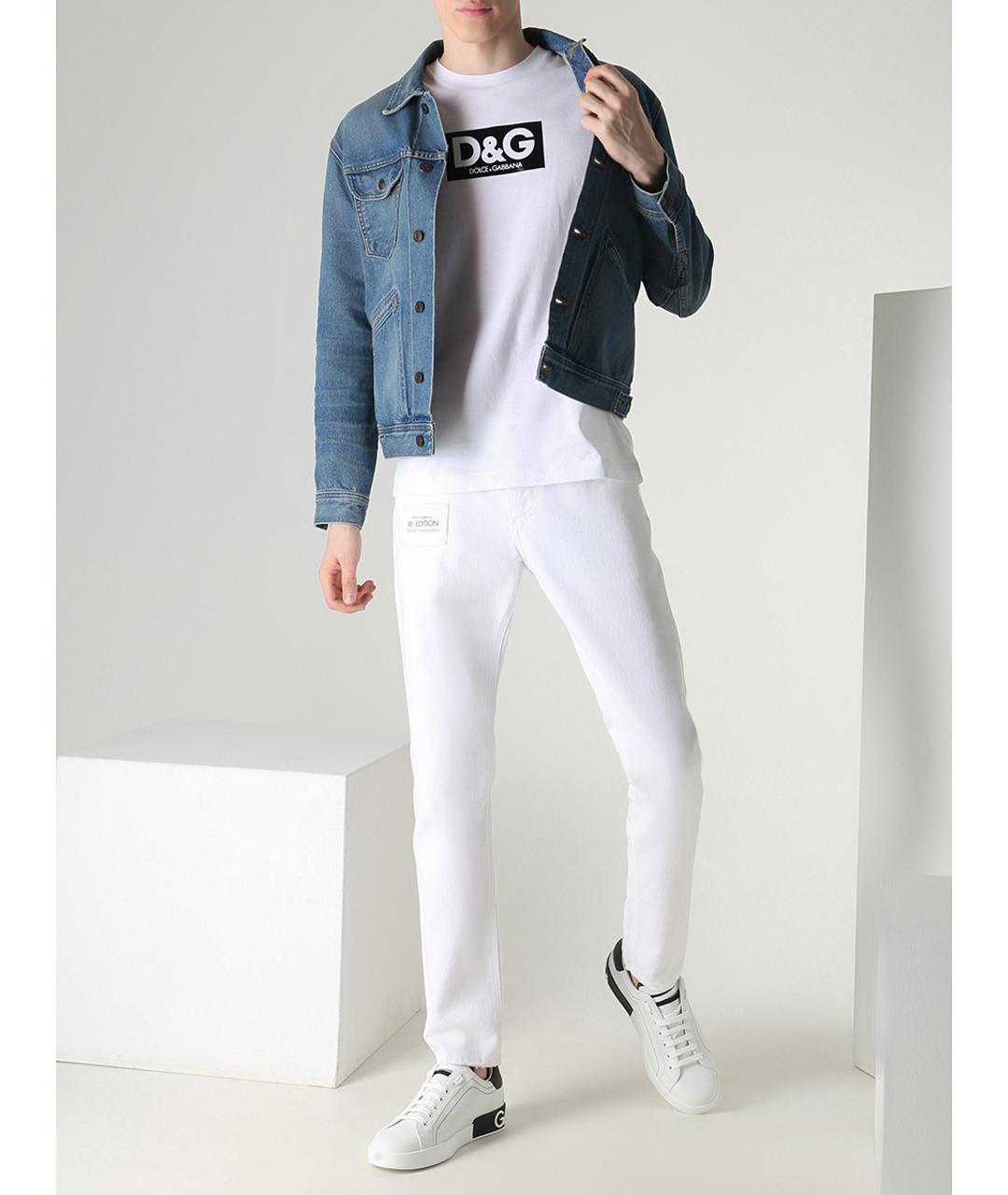 DOLCE&GABBANA Белое поло с длинным рукавом, фото 2