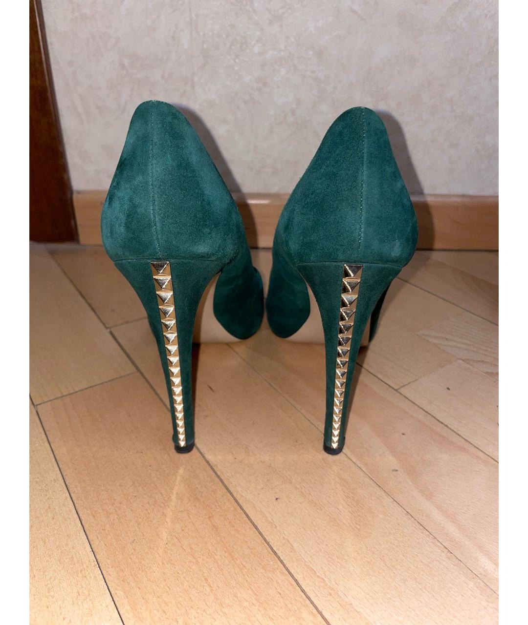 VALENTINO Зеленые замшевые босоножки, фото 4
