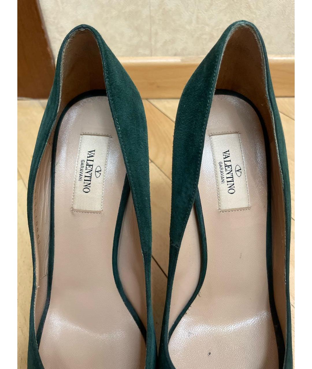 VALENTINO Зеленые замшевые босоножки, фото 7