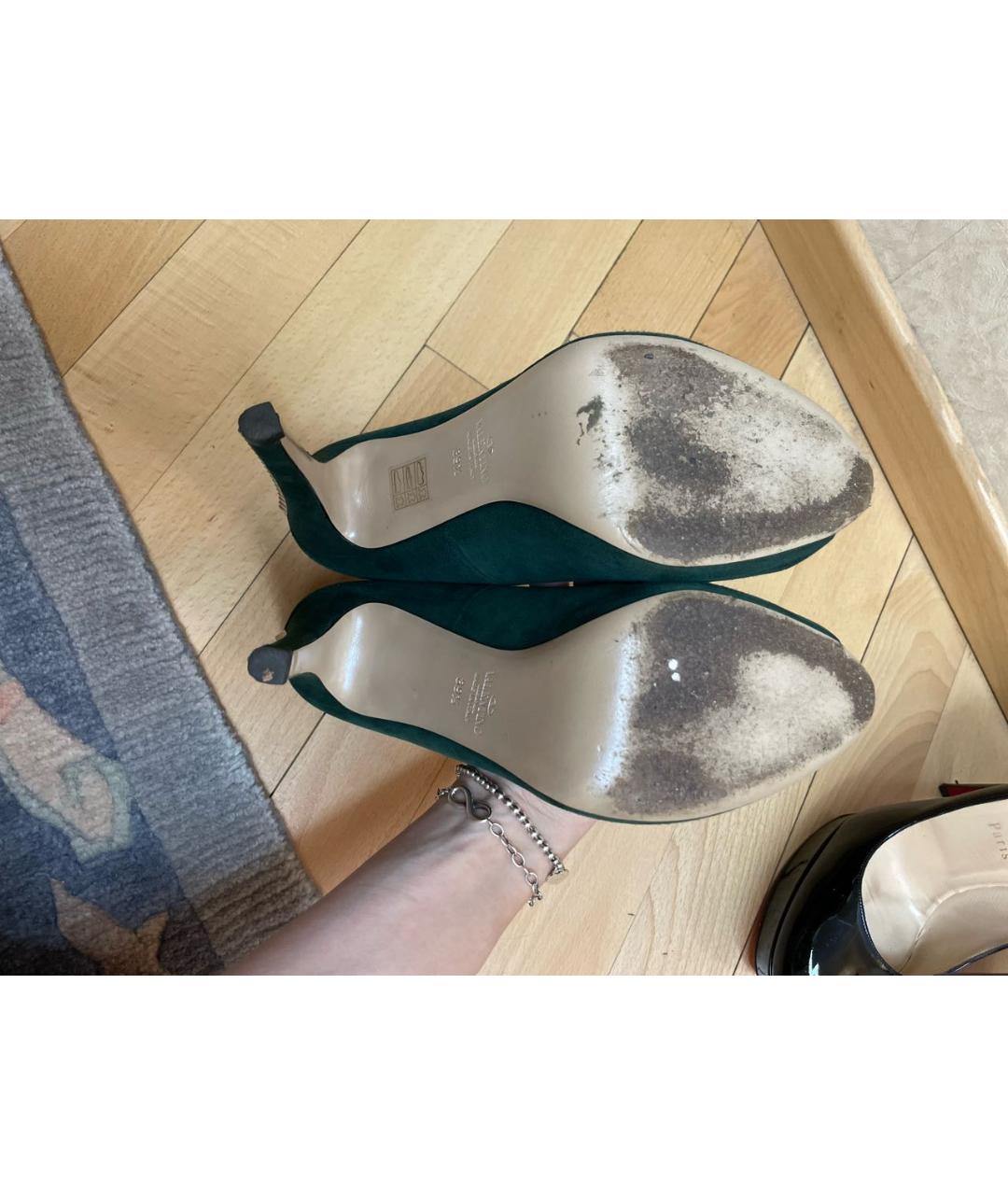 VALENTINO Зеленые замшевые босоножки, фото 5