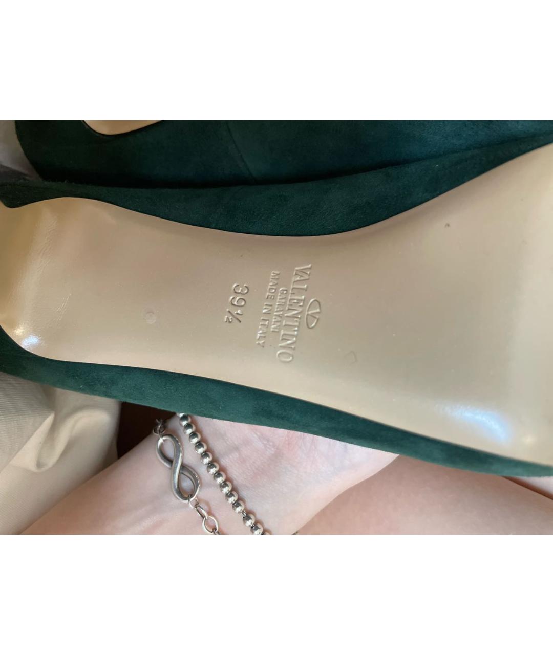 VALENTINO Зеленые замшевые босоножки, фото 6