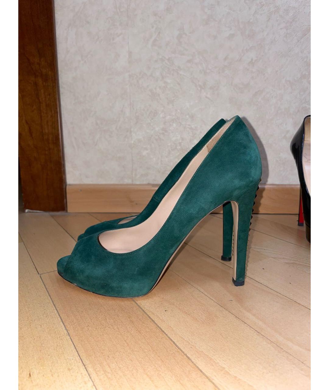 VALENTINO Зеленые замшевые босоножки, фото 8