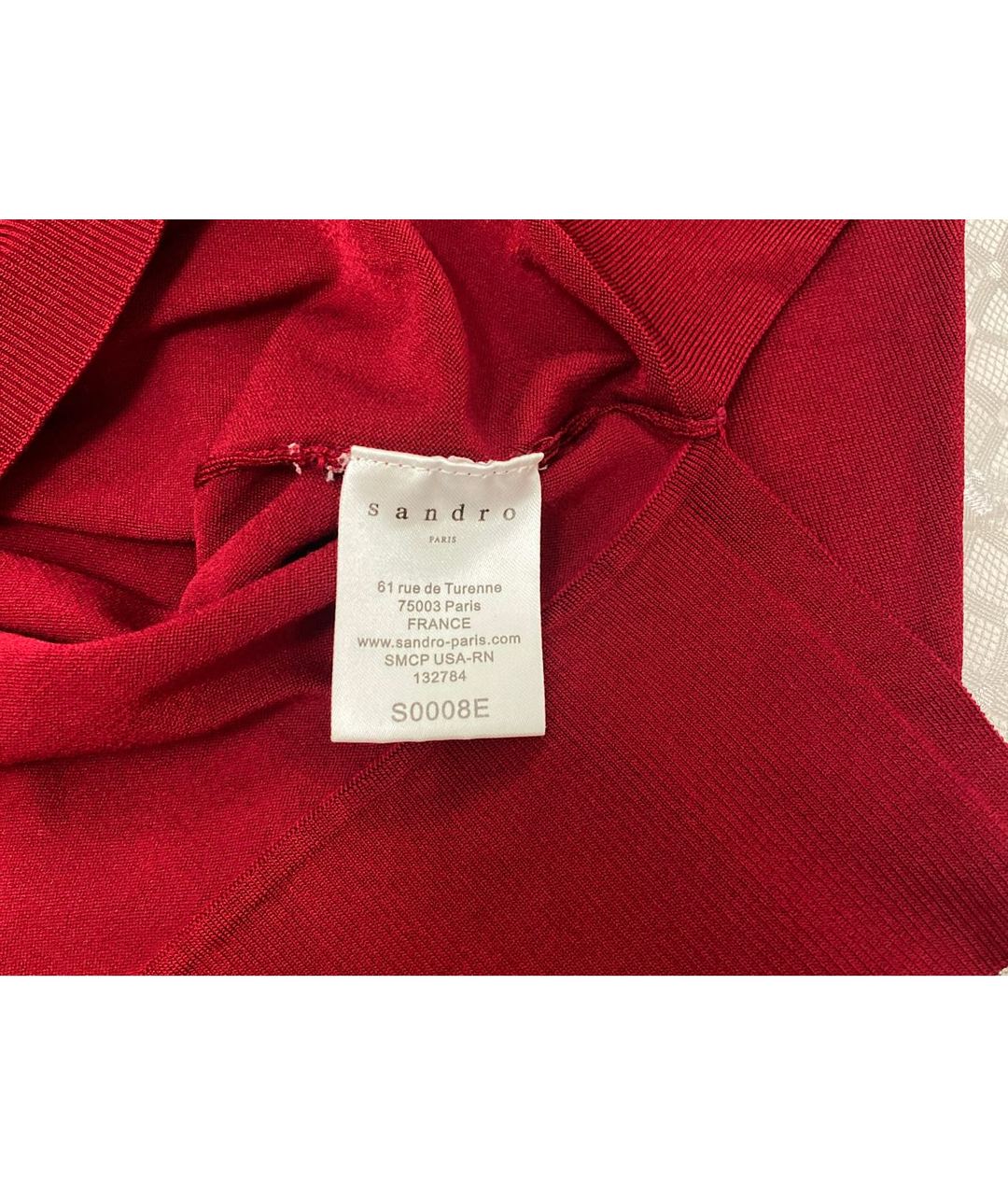 SANDRO Бордовый полиамидовый джемпер / свитер, фото 4