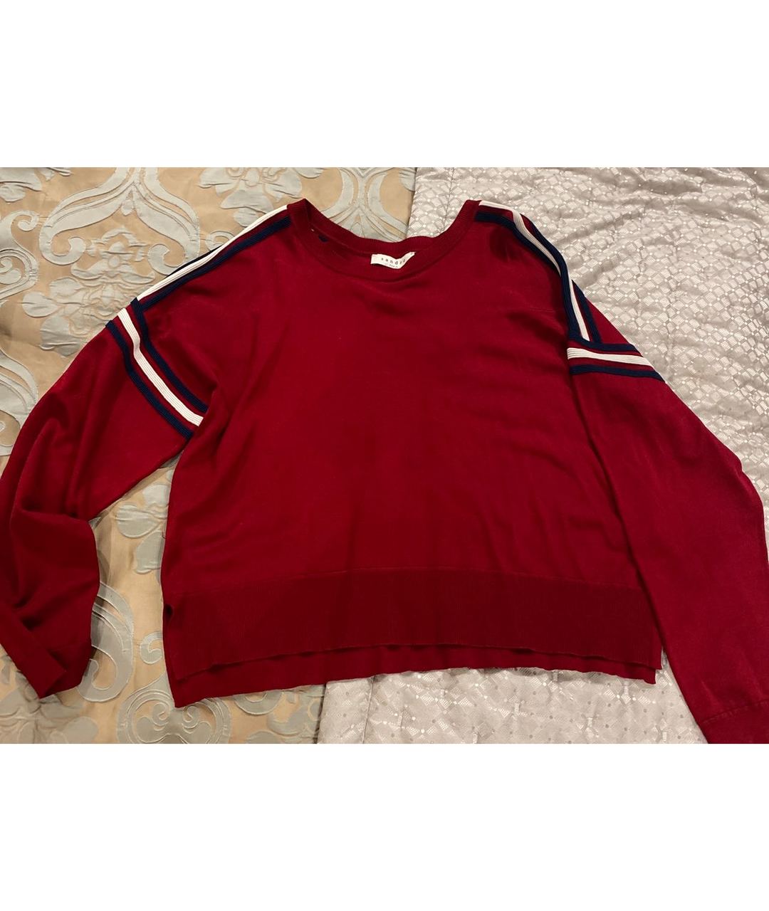 SANDRO Бордовый полиамидовый джемпер / свитер, фото 5