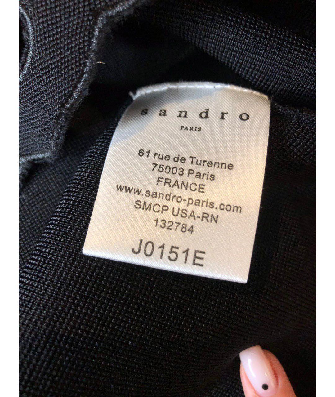 SANDRO Черная вискозная юбка-шорты, фото 4