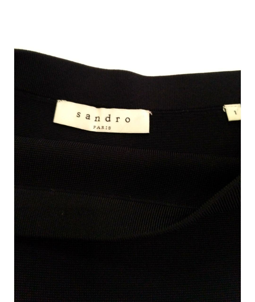 SANDRO Черная вискозная юбка-шорты, фото 3