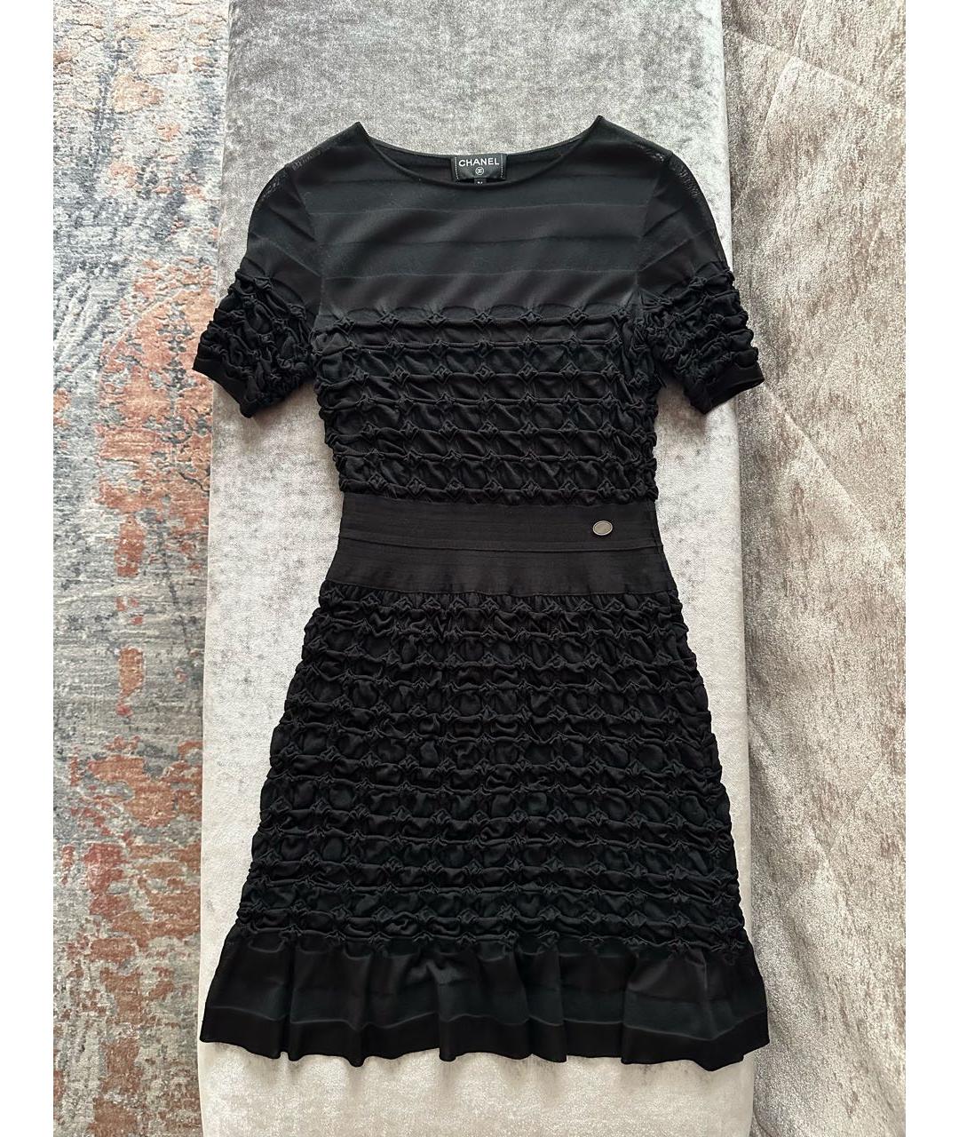 CHANEL PRE-OWNED Черное вискозное повседневное платье, фото 8
