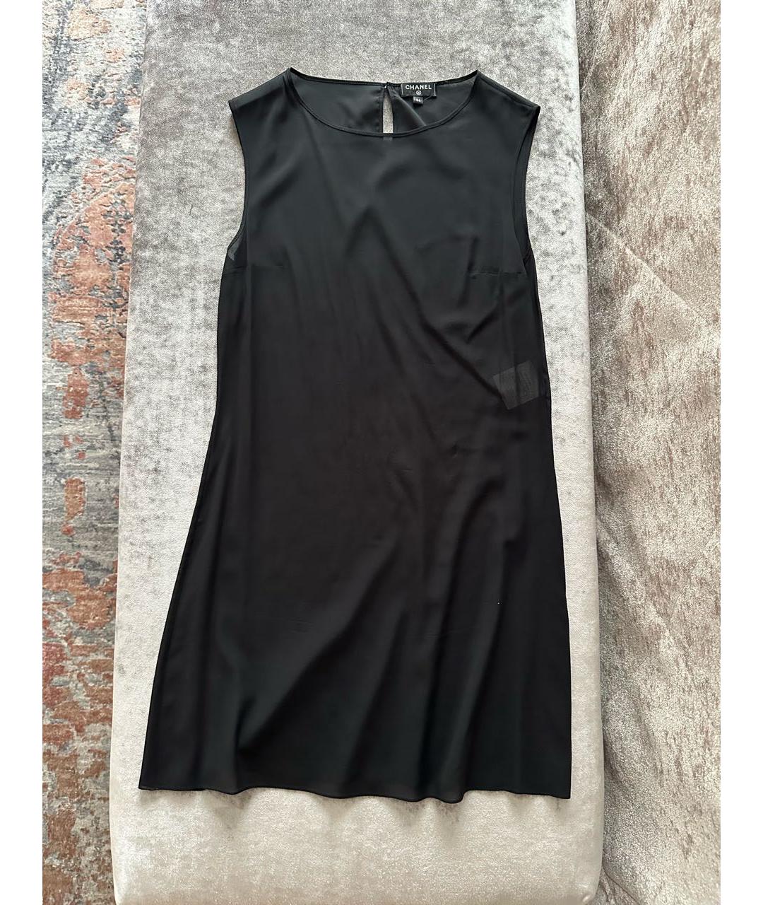 CHANEL PRE-OWNED Черное вискозное повседневное платье, фото 6