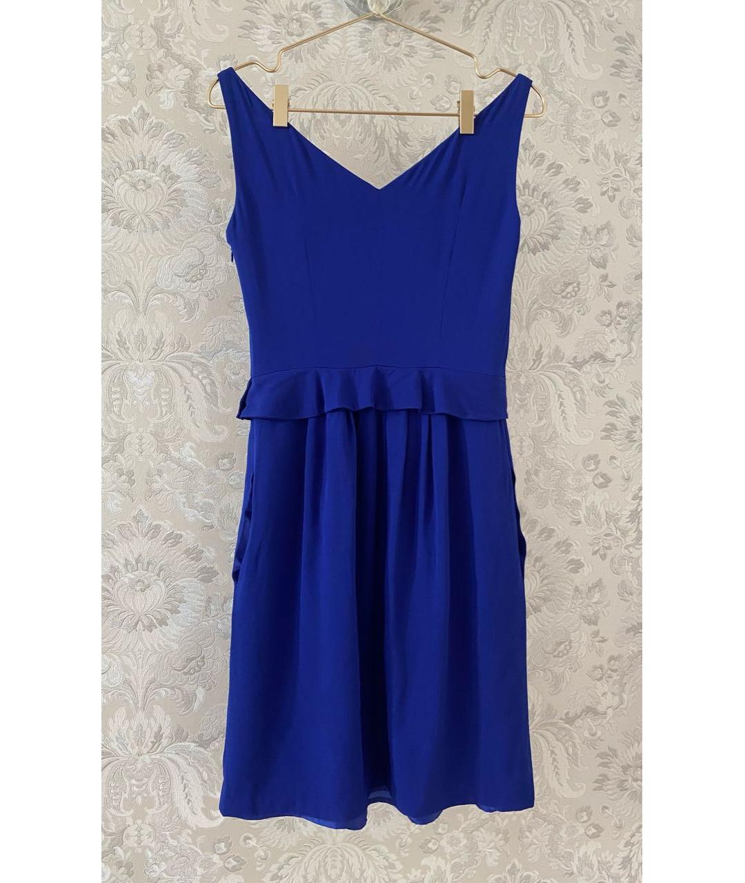 MOSCHINO Синее шелковое коктейльное платье, фото 2