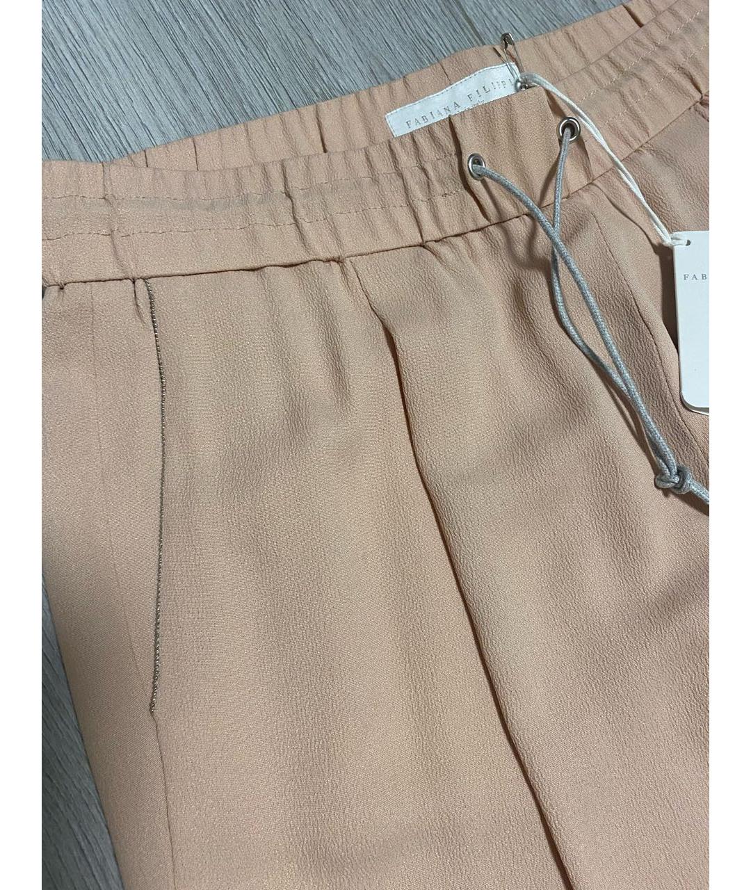 FABIANA FILIPPI Бежевые шелковые прямые брюки, фото 6