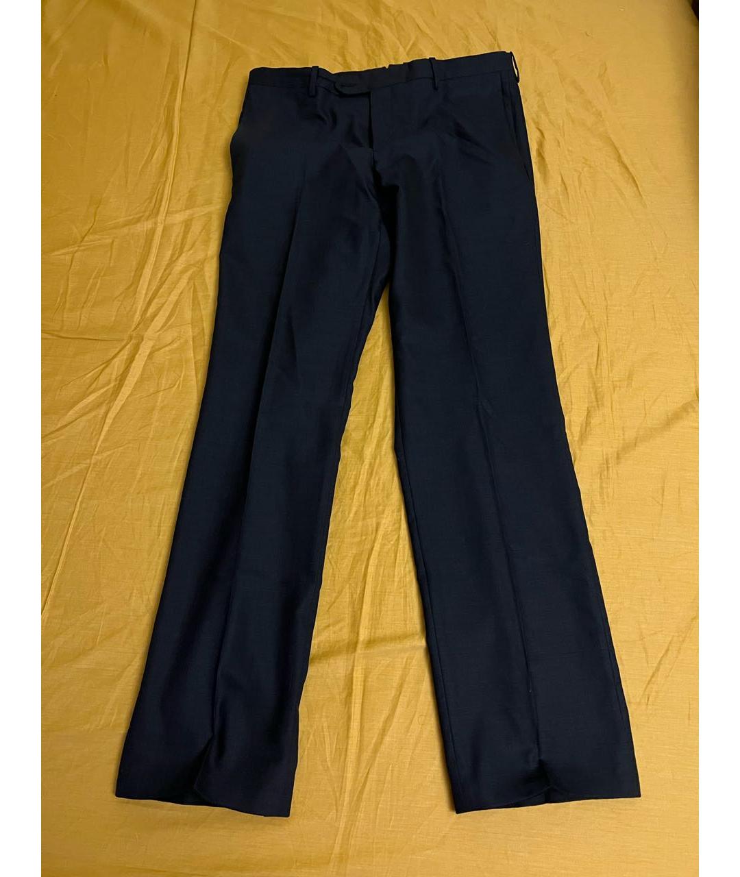 NEIL BARRETT Темно-синие классические брюки, фото 7