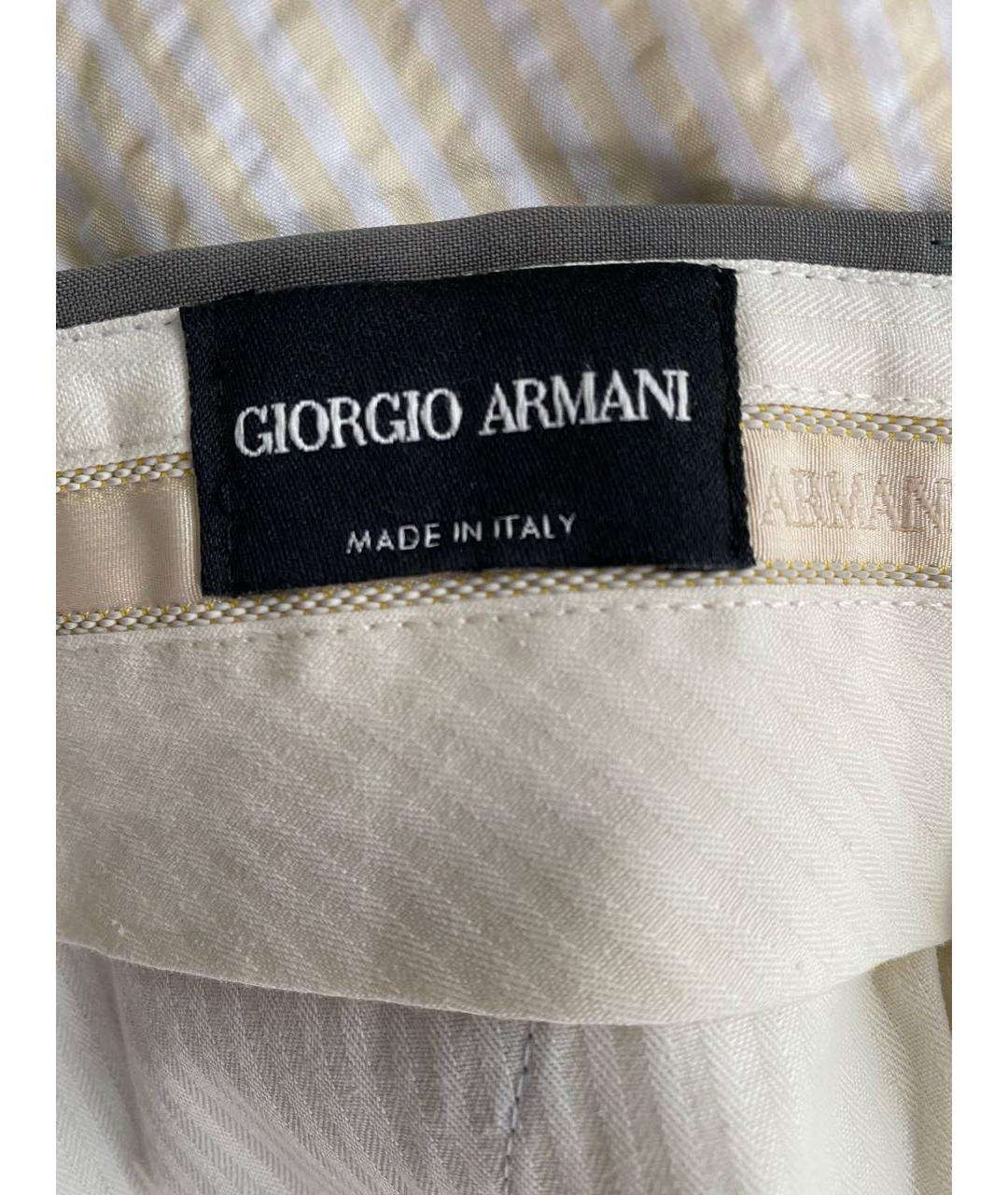 GIORGIO ARMANI Серые шерстяные повседневные брюки, фото 2