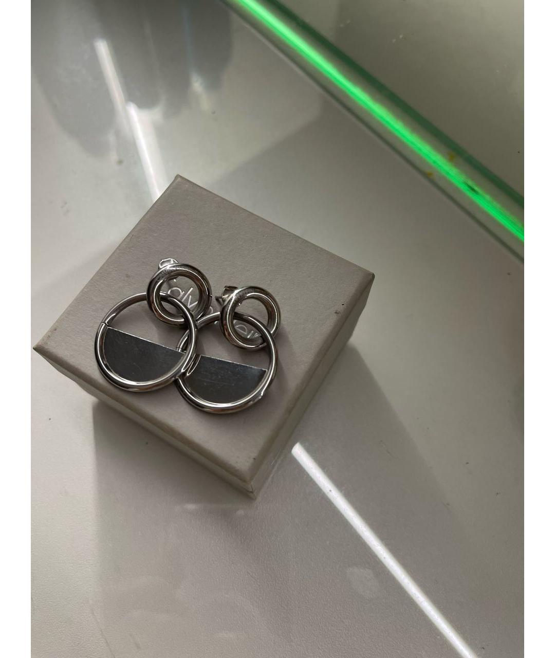 CALVIN KLEIN Серебряные металлические серьги, фото 4