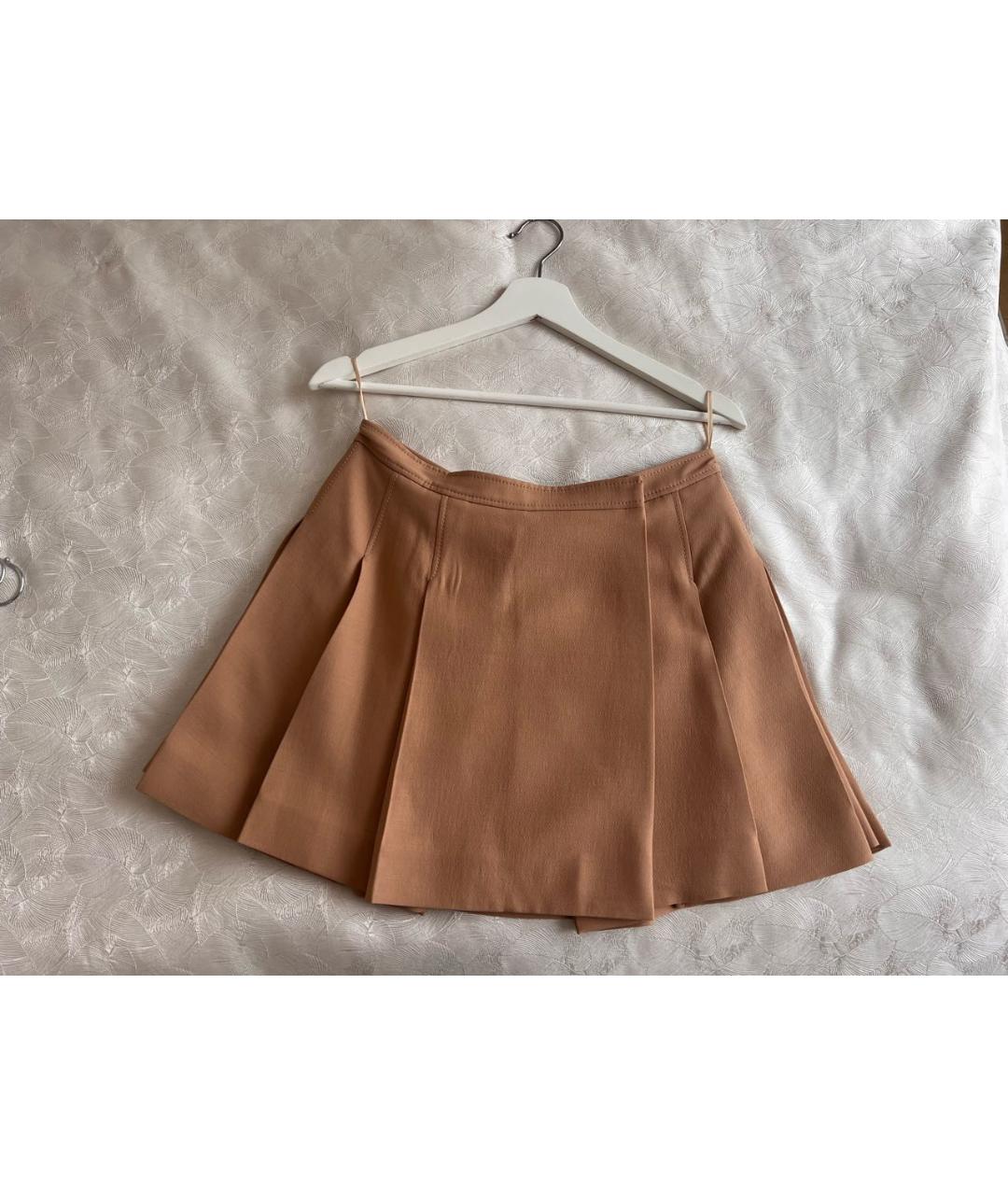 VALENTINO Коричневая хлопковая юбка мини, фото 5