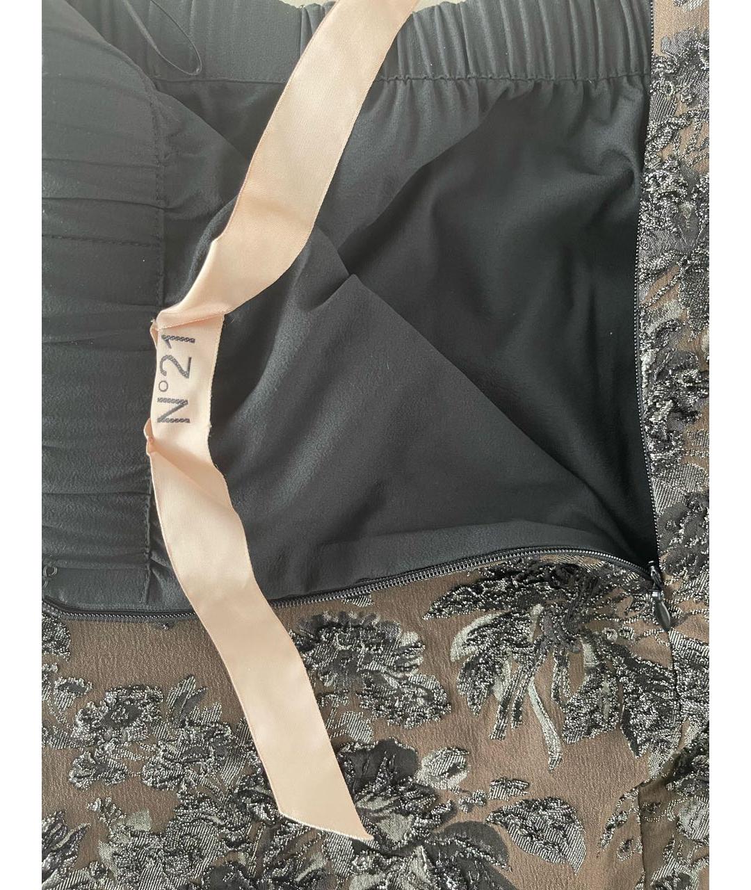 NO. 21 Коричневая полиамидовая юбка миди, фото 3