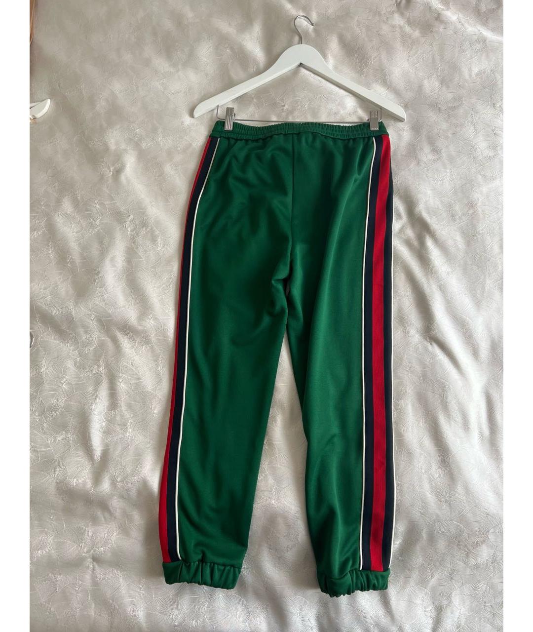 GUCCI Зеленые полиэстеровые спортивные брюки и шорты, фото 2
