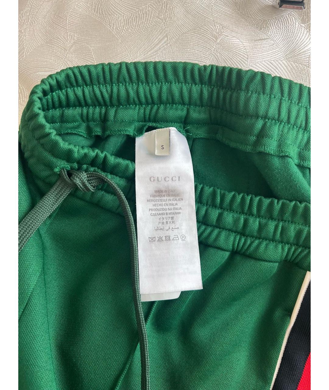 GUCCI Зеленые полиэстеровые спортивные брюки и шорты, фото 4