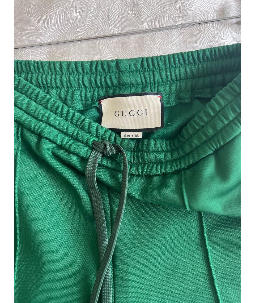 GUCCI Зеленые полиэстеровые спортивные брюки и шорты, фото 3
