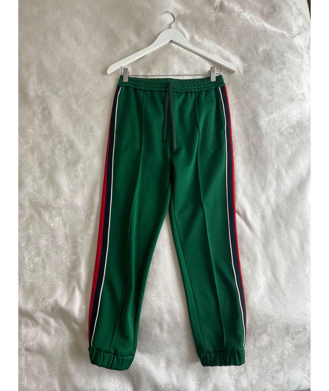 GUCCI Зеленые полиэстеровые спортивные брюки и шорты, фото 5