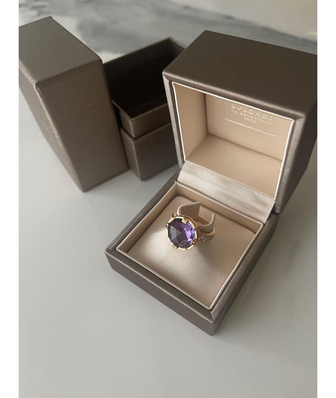 BVLGARI Фиолетовое кольцо из розового золота, фото 7