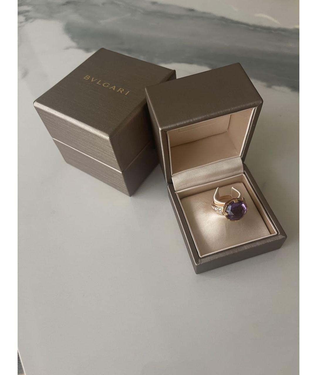 BVLGARI Фиолетовое кольцо из розового золота, фото 8