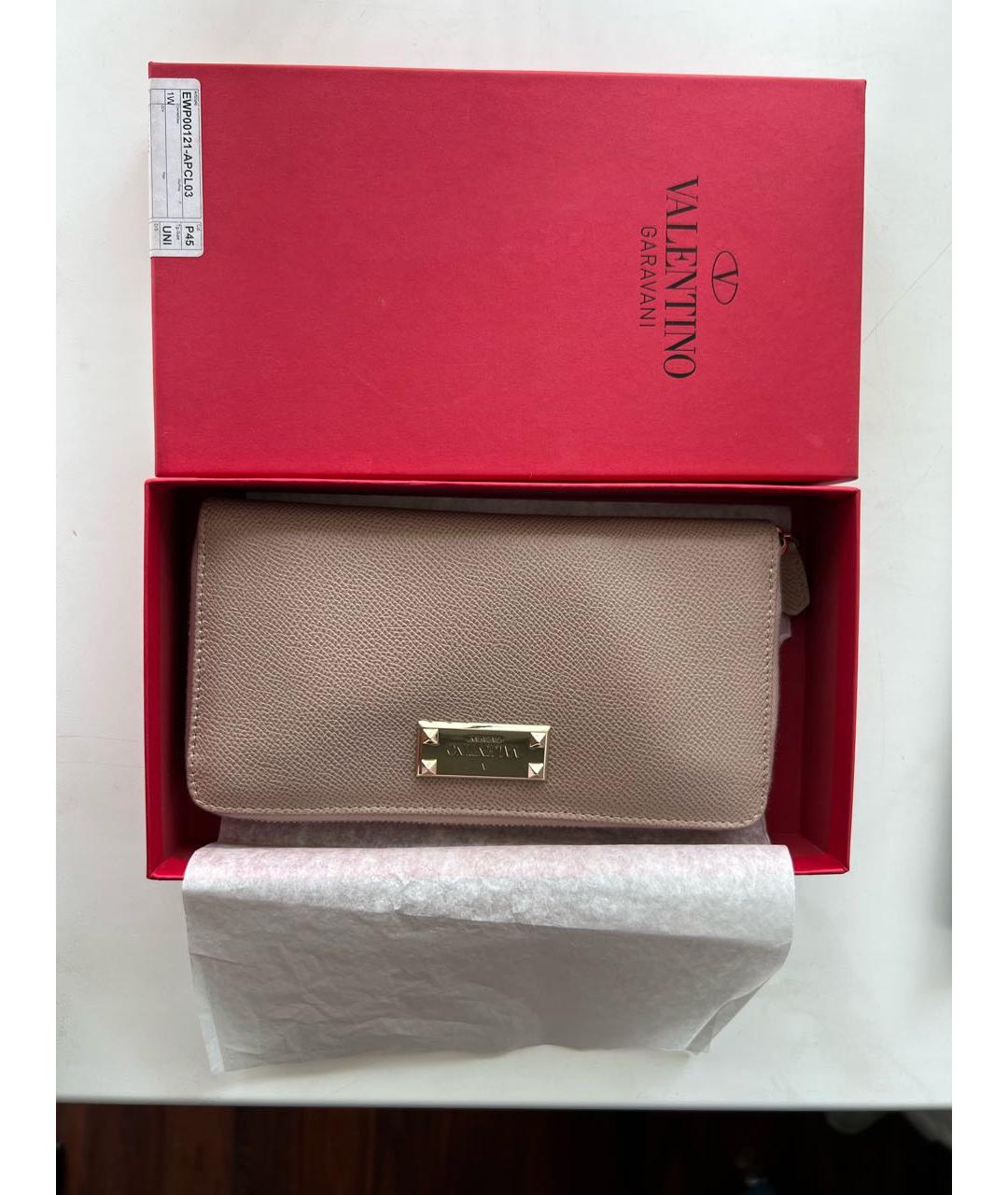 RED VALENTINO Бежевый кожаный кошелек, фото 9