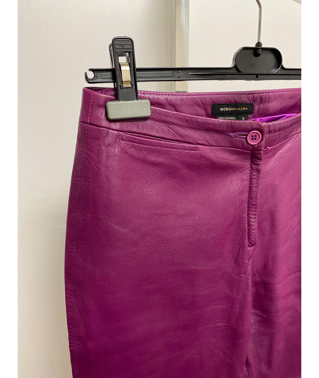 BCBG MAXAZRIA Розовый кожаный костюм с брюками, фото 7