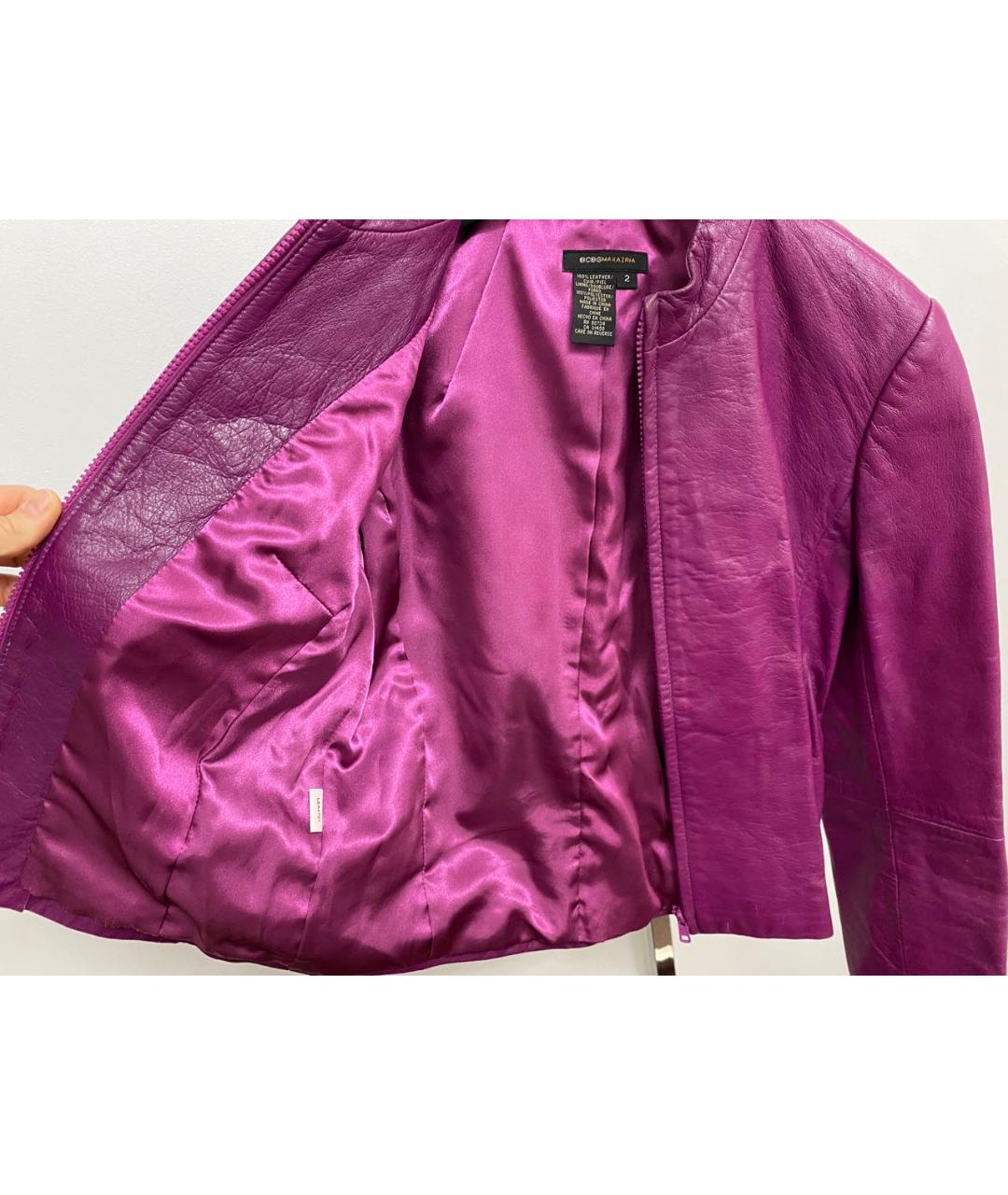 BCBG MAXAZRIA Розовый кожаный костюм с брюками, фото 5