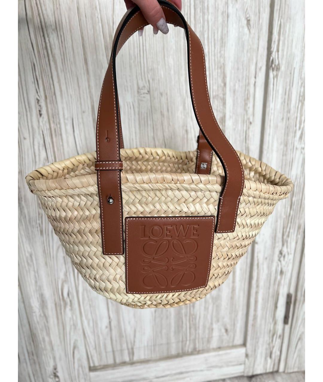LOEWE Бежевая пелетеная пляжная сумка для женщин – купить в интернет ...