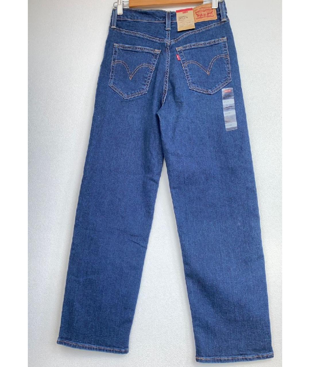LEVI'S Темно-синие хлопковые прямые джинсы, фото 2