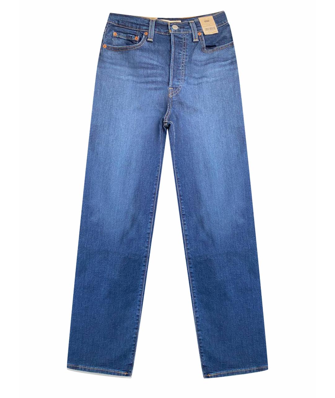 LEVI'S Темно-синие хлопковые прямые джинсы, фото 1